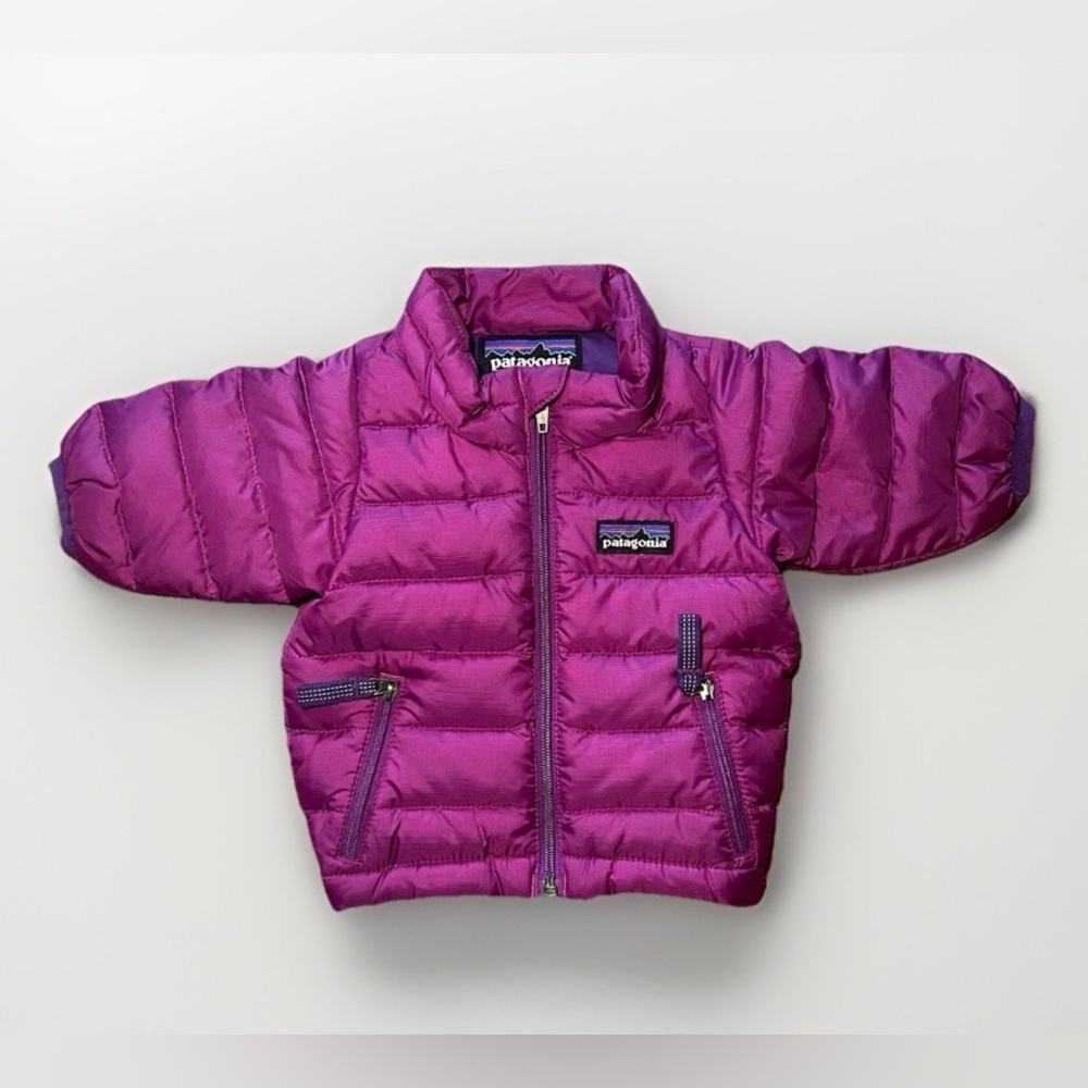 Patagonia Infant Baby 0 Months Puffer Jacket Purple Down Fill Warm